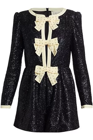 SALONI Women Sequin Jumpsuits - Camille Sequin Bow Playsuit