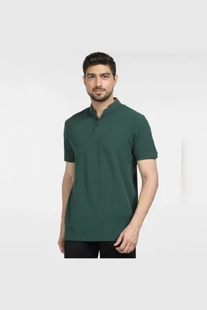 SELECTED Dark Green Slim Fit Henley T-shirt