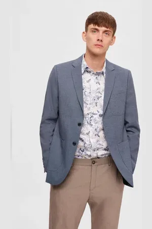 SELECTED Blue Slim Fit Single Breasted Blazer