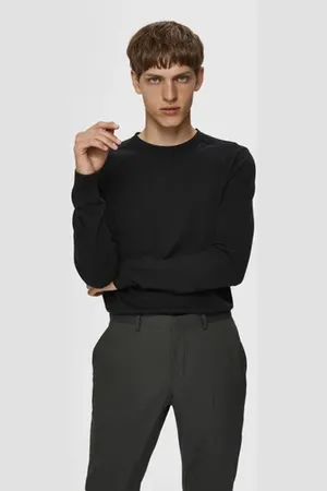 SELECTED Black Knitted Crew Neck Pullover