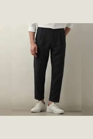 SELECTED Black Striped Cropped Pants