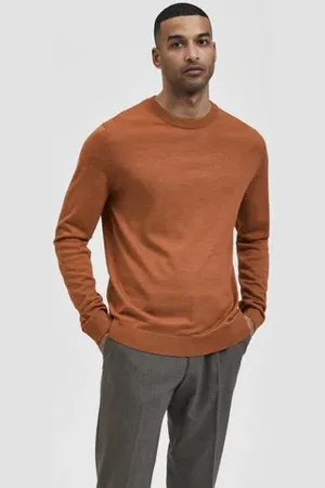 SELECTED Orange Crew Neck Pullover