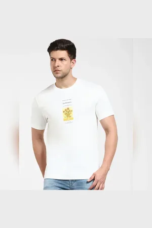 SELECTED White Graphic Print Crew Neck T-shirt