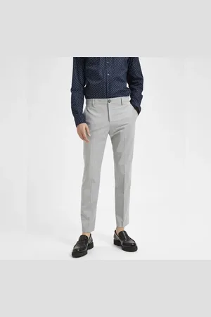 SELECTED Grey Mid Rise Suit-Set Trousers