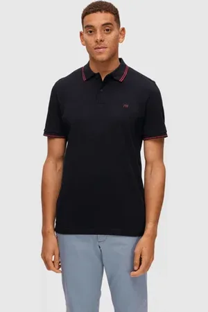SELECTED Black Organic Cotton Polo T-shirt