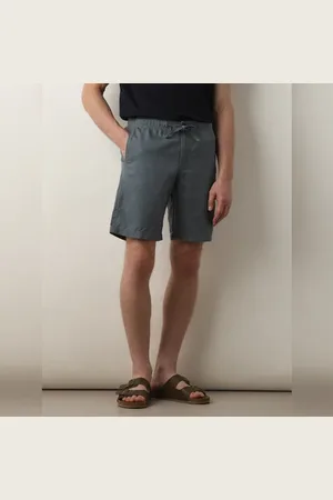 SELECTED Blue Mid Rise Drawstring Linen Shorts