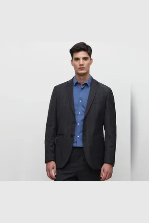 SELECTED Grey Check Suit-Set Blazer