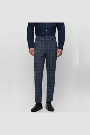 SELECTED Blue Mid Rise Striped Tailored Trousers
