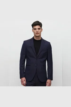 SELECTED Dark Blue Check Tailored Suit-Set Blazer