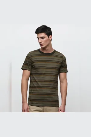 SELECTED Green Striped Organic Cotton T-shirt
