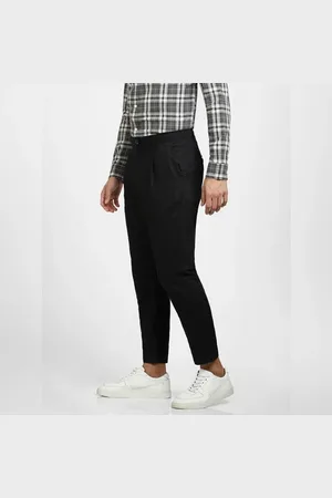 SELECTED Black Mid Rise Linen Blend Pants