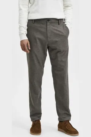 SELECTED Brown Mid Rise Semi-Tailored Chinos