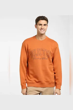 SELECTED Orange Logo Print Sweatshirt