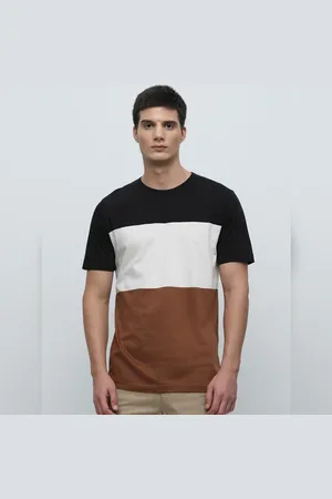 SELECTED Black Colourblocked Crew Neck T-shirt