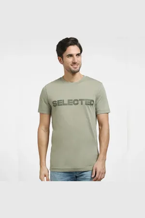 SELECTED Green Logo Print Organic Cotton T-shirt