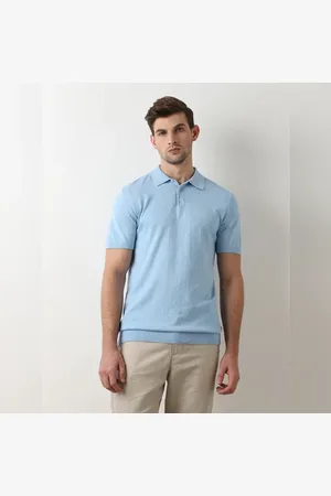 SELECTED Light Blue Knitted Polo