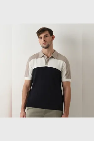 SELECTED Blue Colourblocked Knitted Polo