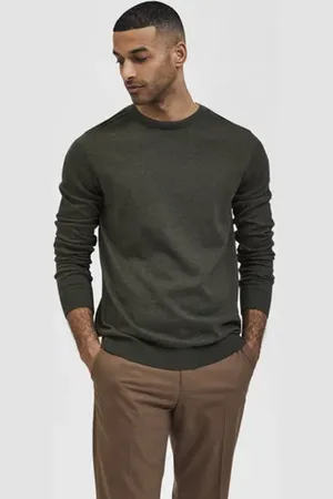 SELECTED Dark Green Crew Neck Pullover