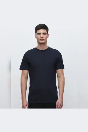 SELECTED Blue Organic Cotton Solid T-shirt