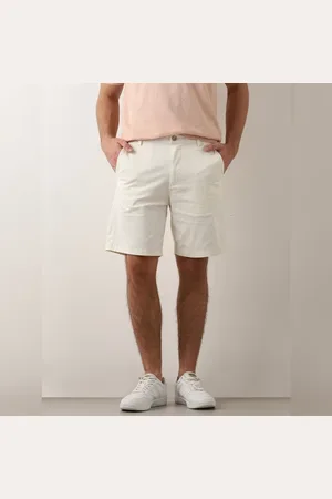 SELECTED Off-White Mid Rise Cotton Chino Shorts