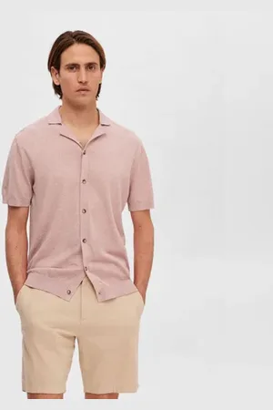 SELECTED Rose Tan Cuban Collar Knitted Cardigan