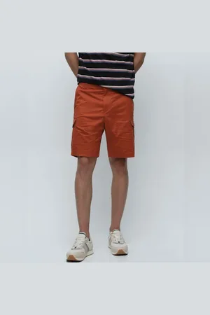 SELECTED Rust Mid Rise Cargo Shorts