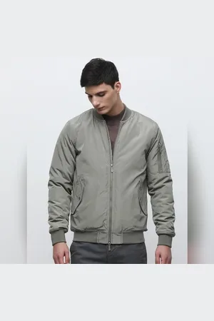 SELECTED Grey Zip-Up Bomber Jacket