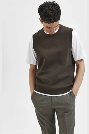 SELECTED Dark Brown Knit Vest