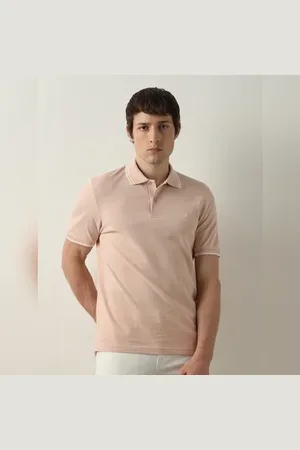 SELECTED Pink Contrast Tipping Polo T-shirt