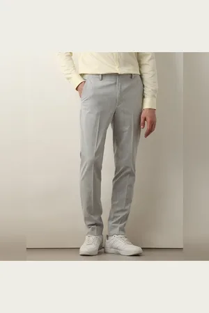 SELECTED Grey Melange Mid Rise Slim Fit Trousers
