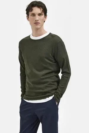 SELECTED Green Crew Neck Pullover