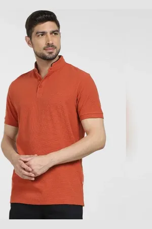 SELECTED Brown Slim Fit Henley T-shirt