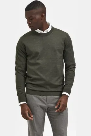 SELECTED Dark Green Crew Neck Pullover