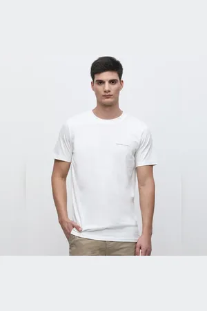 SELECTED White Printed Crew Neck T-shirt