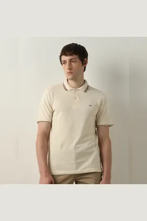 SELECTED Beige Organic Cotton Polo T-shirt
