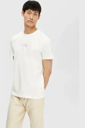 SELECTED Beige Graphic Print T-shirt