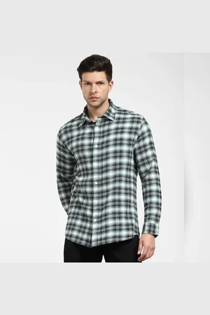 SELECTED Green Check Print Full Sleeves Shirt