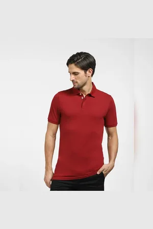 SELECTED Dark Red Polo Neck T-shirt