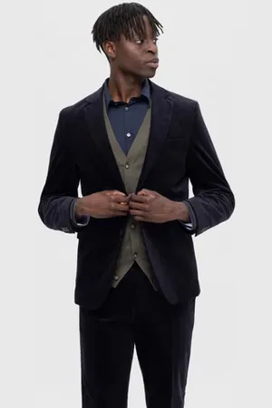 SELECTED Dark Blue Corduroy Blazer