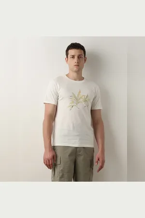 SELECTED Beige Printed Crew Neck T-shirt