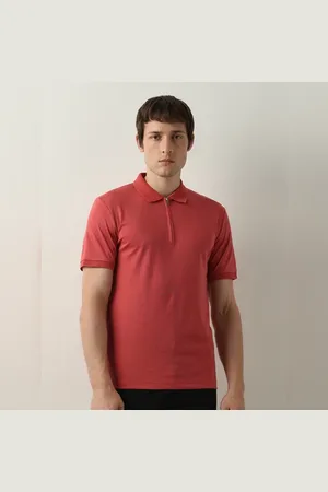 SELECTED Pink Zip Detail Polo T-shirt