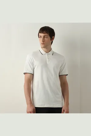 SELECTED White Cotton Polo T-shirt