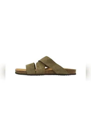 SELECTED Green Slider Sandals