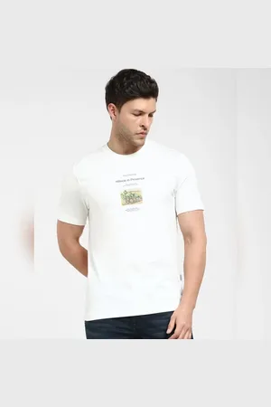 SELECTED White Graphic Print Crew Neck T-shirt