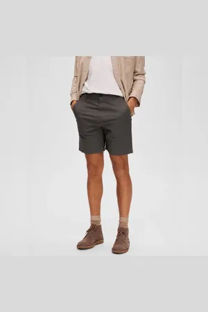 SELECTED Grey Mid Rise Chino Shorts