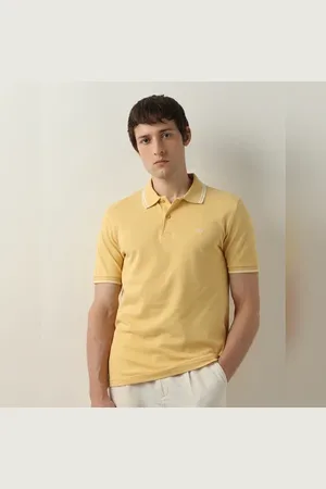 SELECTED Yellow Contrast Tipping Polo T-shirt