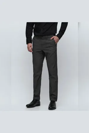 SELECTED Dark Grey Brushed Slim Fit Chinos