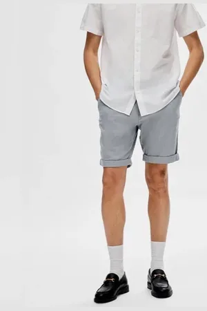 SELECTED Blue Mid Rise Cotton Shorts