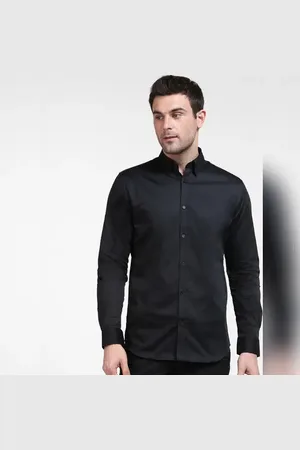 SELECTED Black Cotton Full Sleeves Shirt