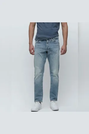 SELECTED Blue Mid Rise Scott Straight Fit Jeans
